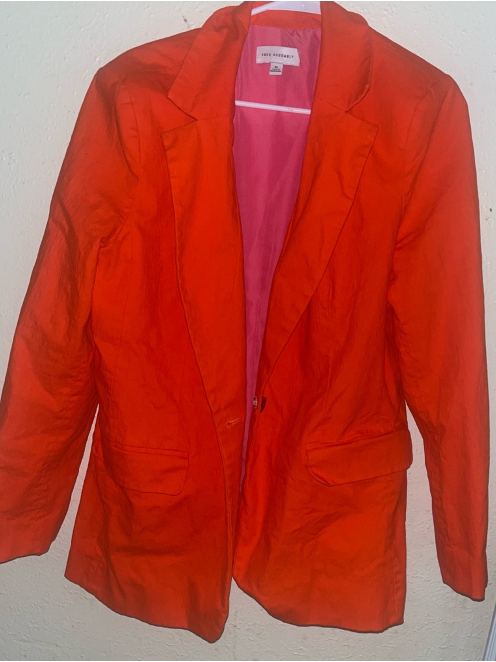 Women's Bright Orange Single-Button Blazer